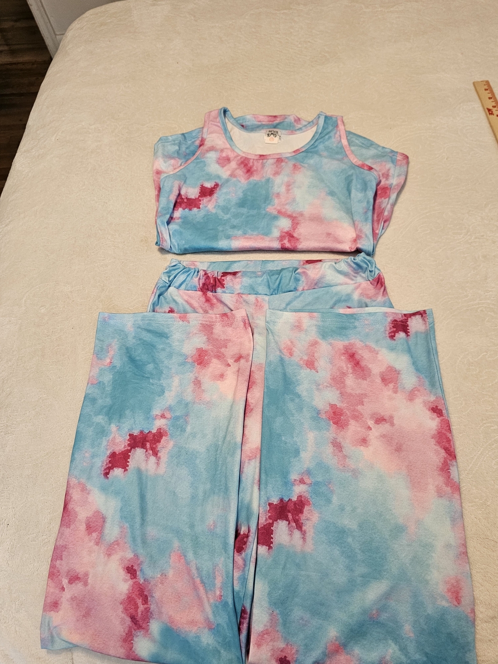BMG Tye Dye Lounge Set Size Small Euc Cute Colorful Comfy Pink Blue White